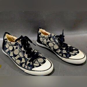 Coach Barrett Signature Logo Sneakers - Black and Grey